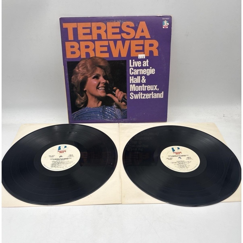 TERESA BREWER LIVE AT CARNEGIE HALL & MONTREUX DOUBLE LP 12" VINYL VG+